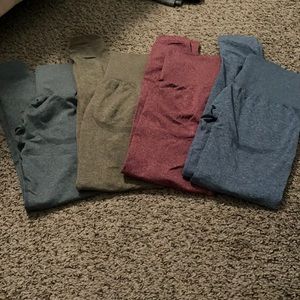 AOXJOX Seamless Butt Smile Contour Leggings BUNDLE